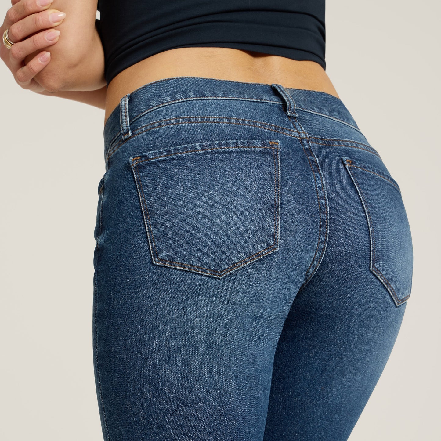 Mid Rise Slim Straight Ridge Jeans