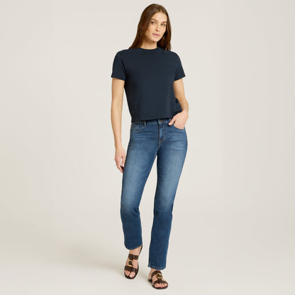 Mid Rise Slim Straight Ridge Jeans