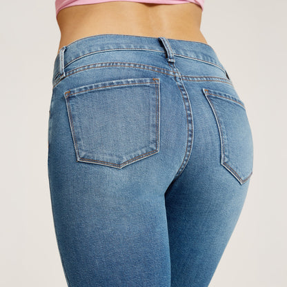 Mid Rise Slim Straight Ridge Jeans