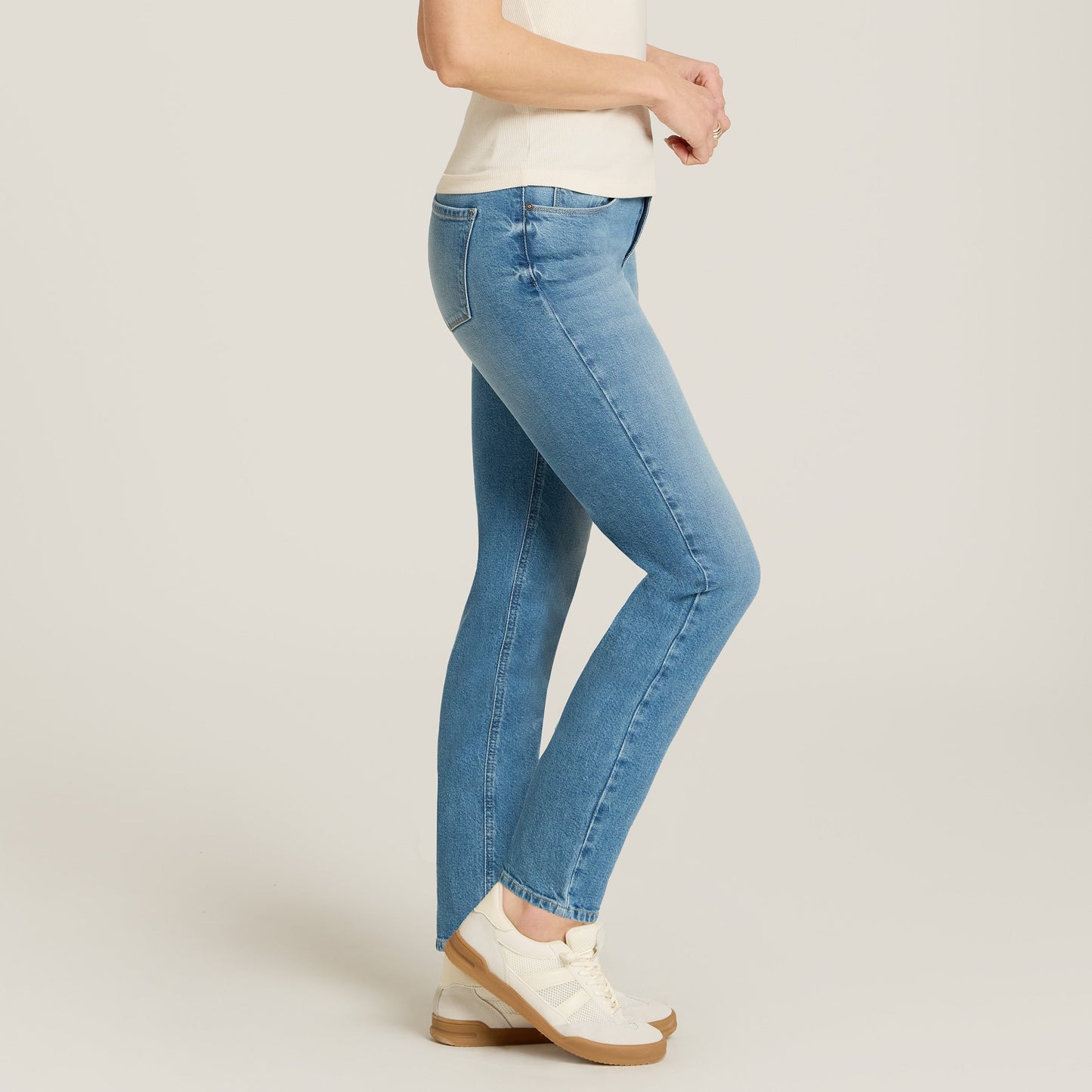 Mid Rise Slim Straight Ridge Jeans
