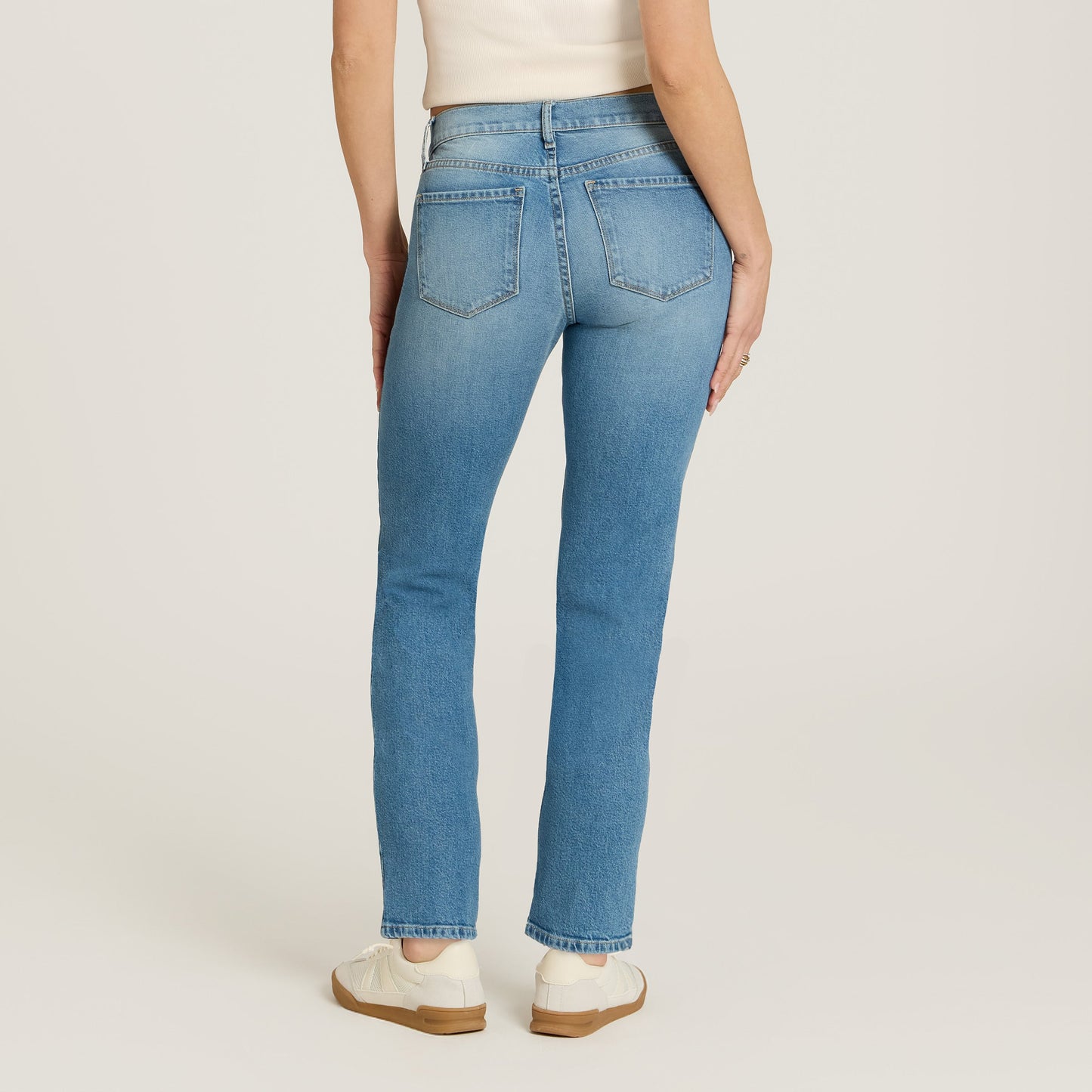 Mid Rise Slim Straight Ridge Jeans