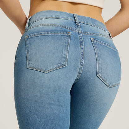 Mid Rise Slim Straight Ridge Jeans