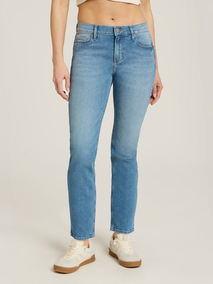 Mid Rise Slim Straight Ridge Jeans